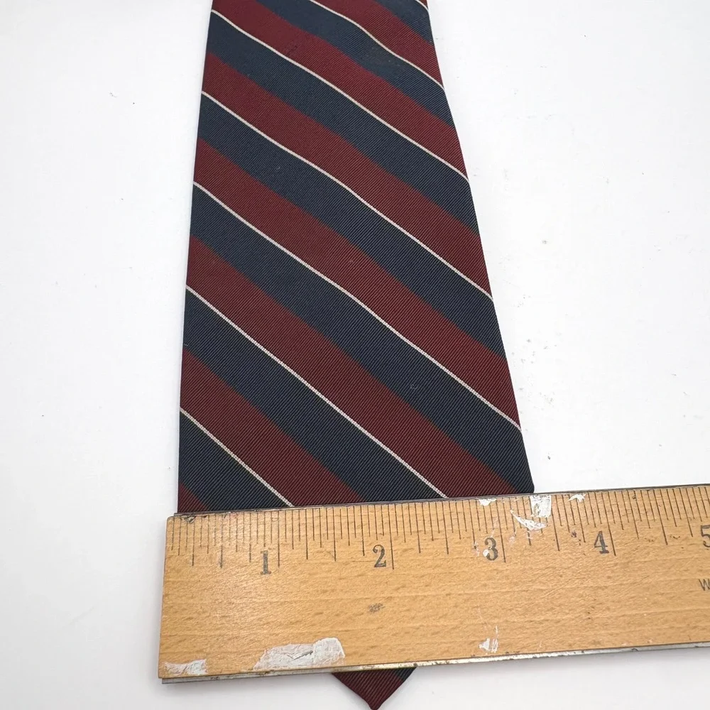 Vtg Brooks Brothers Irish Poplin Silk Wool Tie Regimental Stripe Ivy League Prep
